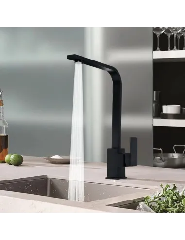 Змішувач для кухні Globus Lux Sicilia SBQ-203S-BB, нержавіюча сталь, чорний - 5