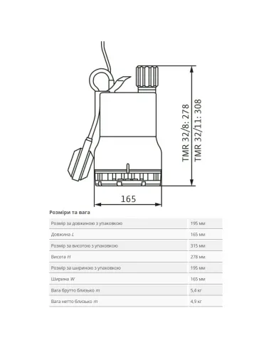 Дренажний насос Wilo TMW 32/8 0.45 кВт - 2