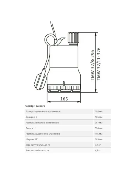 Дренажний насос Wilo TMW 32/11 HD 0.75 кВт - 4