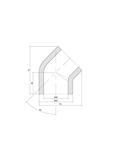 Кутник 45 для поліпропіленових труб Thermo Alliance 40 мм - 2