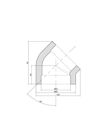 Уголок 45 для полипропиленовых труб Thermo Alliance 63 мм - 2