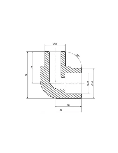 Кутник 90 для поліпропіленових труб Thermo Alliance ВН 25 мм - 2