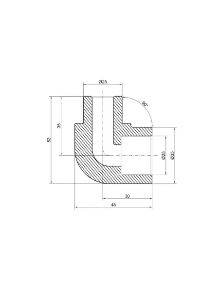 Кутник 90 для поліпропіленових труб Thermo Alliance ВН 25 мм - 2