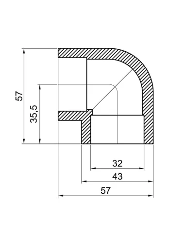 Уголок 90 для полипропиленовых труб Thermo Alliance 32 мм - 2