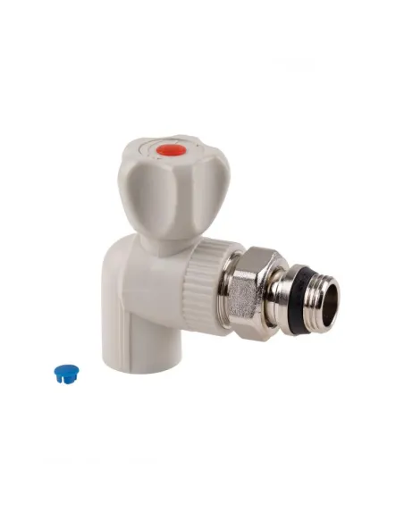 Кран для радиатора полипропиленовый угловой Thermo Alliance 20 х 1/2 дюйма - 1