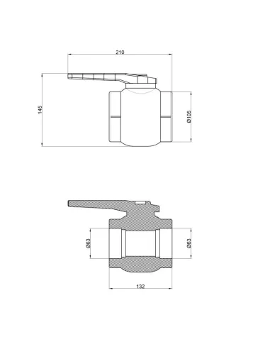 Кран шаровий для поліпропіленових труб Thermo Alliance 63 мм - 2