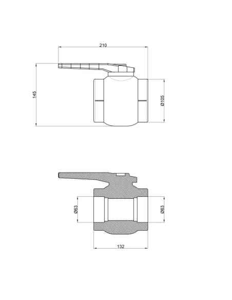 Кран шаровий для поліпропіленових труб Thermo Alliance 63 мм - 2