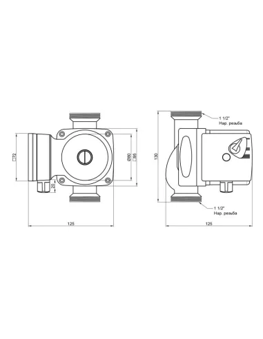 Циркуляционный насос Thermo Alliance LPS 25/40/130 с гайками - 2