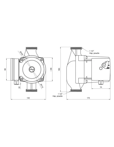 Циркуляционный насос Thermo Alliance LPS 25/80/180 с гайками - 2
