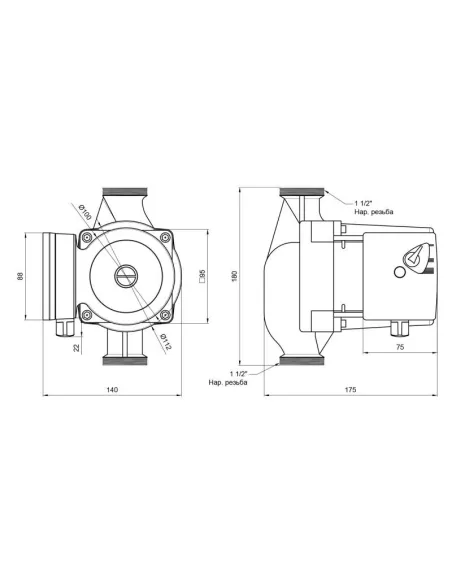 Циркуляционный насос Thermo Alliance LPS 25/80/180 с гайками - 2