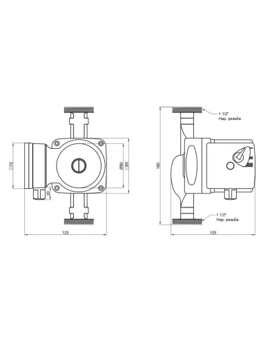 Циркуляционный насос Thermo Alliance LPS 25/40/180 с гайками - 2
