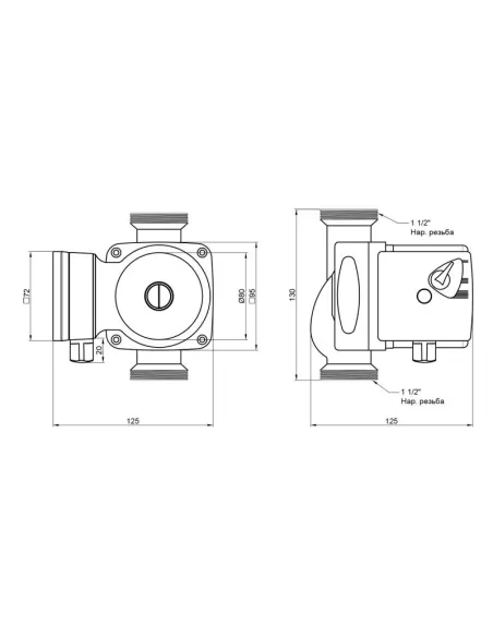 Циркуляційний насос Thermo Alliance LPS 25/60/130 із гайками - 2