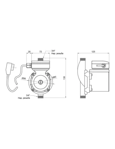 Насос для повышения давления Thermo Alliance LGS25-13Z с мокрым ротором - 2