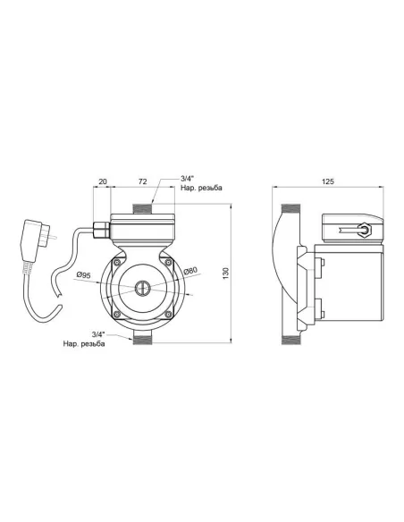 Насос для повышения давления Thermo Alliance LGS25-13Z с мокрым ротором - 2