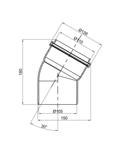 Коліно для внутрішньої каналізації TA Sewage 110 х 110 х 30 - 2