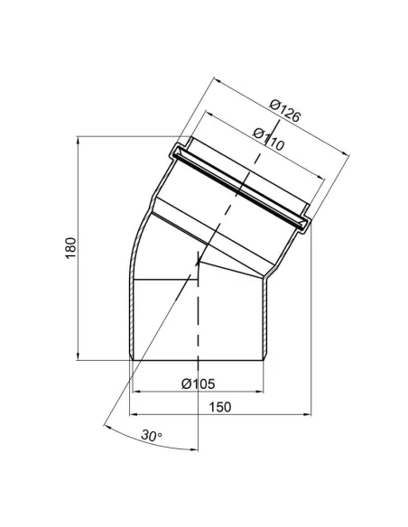 Коліно для внутрішньої каналізації TA Sewage 110 х 110 х 30 - 2