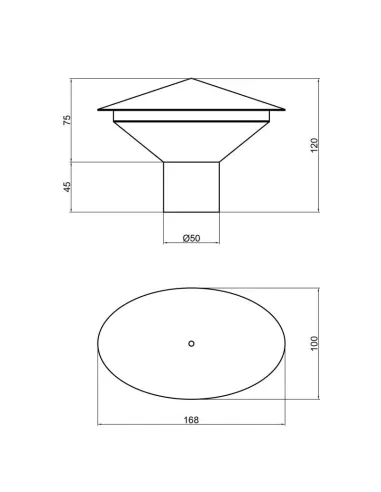 Грибок вентиляційний для внутрішньої каналізації TA Sewage 50 мм - 2