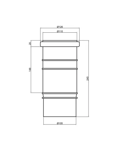 Муфта для внутренней канализации TA Sewage компенсационная 110 мм - 2
