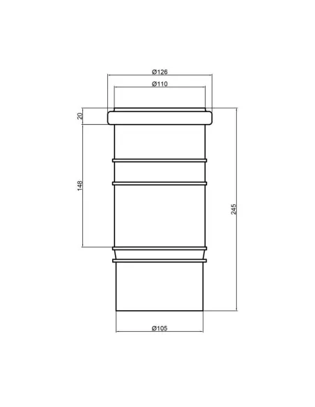 Муфта для внутренней канализации TA Sewage компенсационная 110 мм - 2
