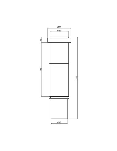 Муфта для внутрішньої каналізації TA Sewage компенсаційна 50 мм - 2
