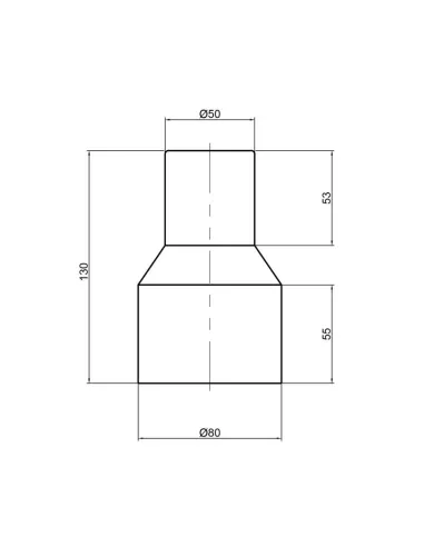 Перехідний патрубок для внутрішньої каналізації TA Sewage на чавун 50 х 72 мм - 2