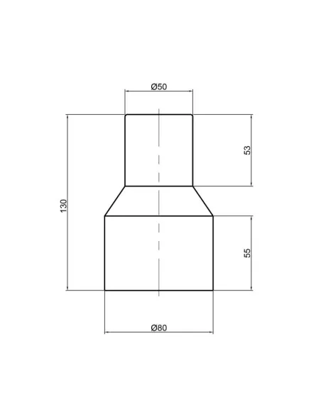 Перехідний патрубок для внутрішньої каналізації TA Sewage на чавун 50 х 72 мм - 2