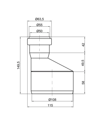Редукція для внутрішньої каналізації TA Sewage пряма 110 х 50 мм - 2
