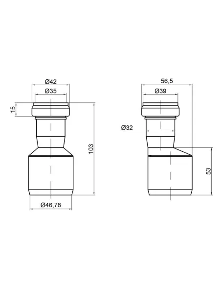 Редукція для внутрішньої каналізації TA Sewage пряма 50 х 32 мм - 2