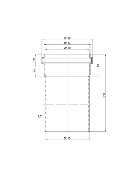 Труба для внутрішньої каналізації TA Sewage 110 х 2,7 довжина 150 мм - 2 Труба для внутрішньої каналізації TA Sewage 110 х 2,7 довжина 150 мм - 2