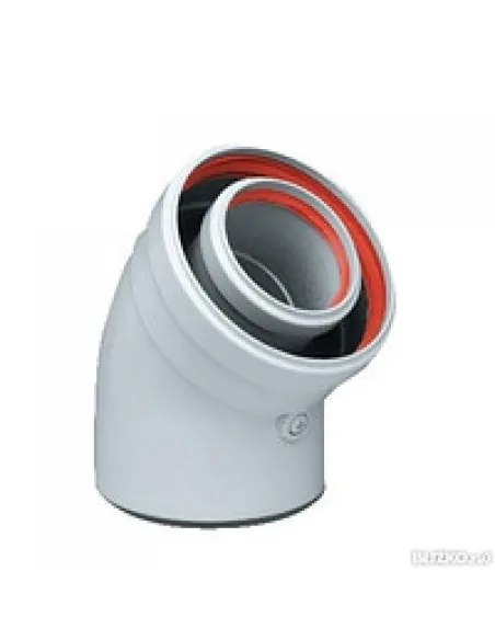 Кутник для коаксіального димоходу Standart 60 х 100 х 45 - 1