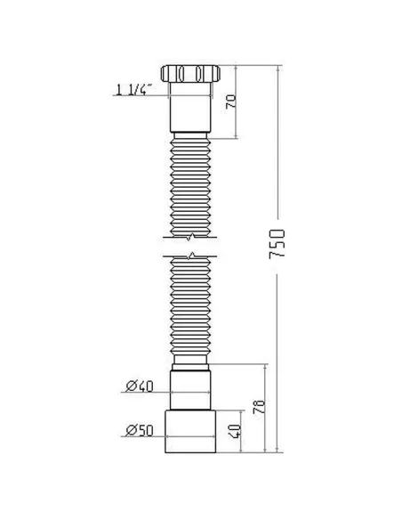 Гофра з накидною гайкою Waterstal АС-1015 1 1/4 дюйма, 750 мм - 2 Гофра з накидною гайкою Waterstal АС-1015 1 1/4 дюйма, 750 мм - 2