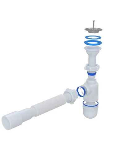 Сифон для умивальника Waterstal А-32019 з гнучкою гофрою, 1 1/2 дюйма - 2