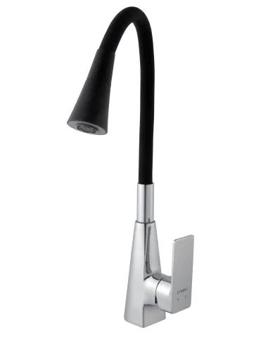 Смеситель для кухни Domino Dionis DDD-203SM-00 хром, черный гофроизлив - 2