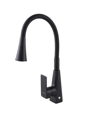 Змішувач для кухні Domino Dionis DDD-203SM-BB чорний, гофровилив - 4