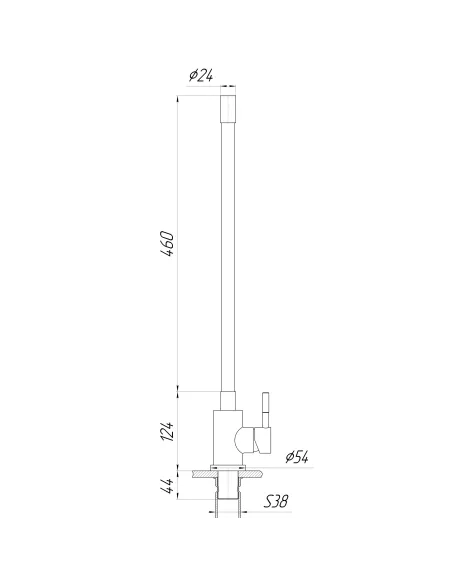 Змішувач для кухні Globus Lux Alpen SBT1-203SB-GP нержавіюча сталь, чорний гофровилив - 9