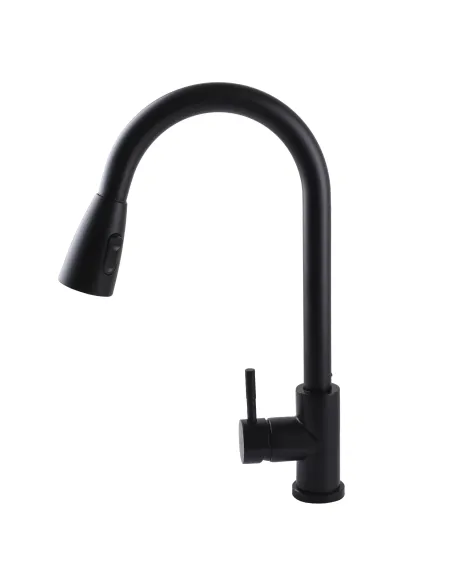 Смеситель для кухни с выдвижным изливом Globus Lux Alpen SBT1-2031-BB нержавеющая сталь, черный - 2