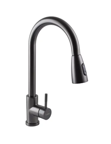 Смеситель для кухни с выдвижным изливом Globus Lux Alpen SBT1-2031-GP нержавеющая сталь, графит - 3