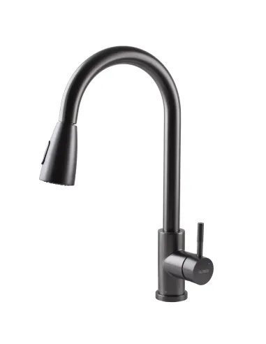 Смеситель для кухни с выдвижным изливом Globus Lux Alpen SBT1-2031-GP нержавеющая сталь, графит - 4