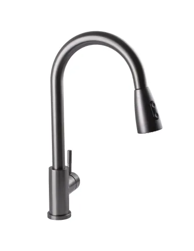 Смеситель для кухни с выдвижным изливом Globus Lux Alpen SBT1-2031-GP нержавеющая сталь, графит - 5