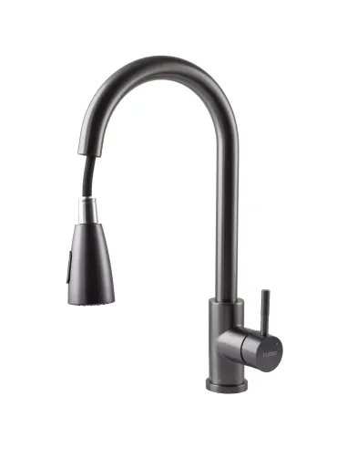 Смеситель для кухни с выдвижным изливом Globus Lux Alpen SBT1-2031-GP нержавеющая сталь, графит - 6