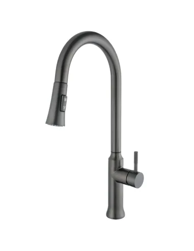 Смеситель для кухни с выдвижным изливом Globus Lux Alpen SBT1-2033-GP нержавеющая сталь, графит - 2