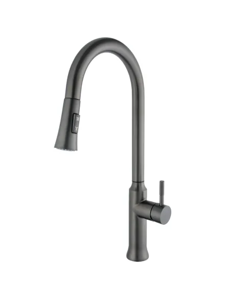 Смеситель для кухни с выдвижным изливом Globus Lux Alpen SBT1-2033-GP нержавеющая сталь, графит - 2