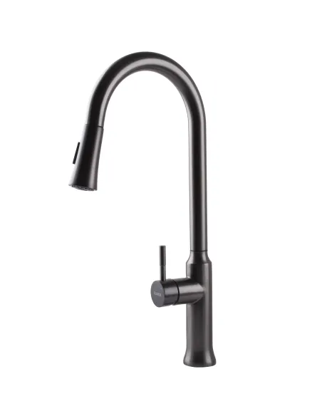 Смеситель для кухни с выдвижным изливом Globus Lux Alpen SBT1-2033-GP нержавеющая сталь, графит - 3