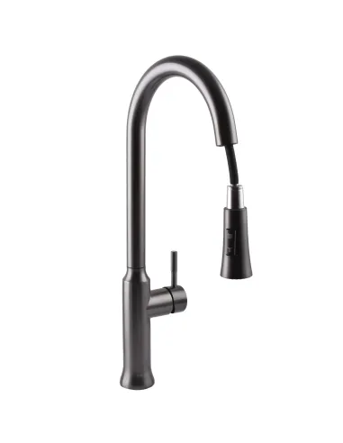 Смеситель для кухни с выдвижным изливом Globus Lux Alpen SBT1-2033-GP нержавеющая сталь, графит - 6