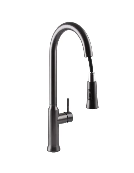 Смеситель для кухни с выдвижным изливом Globus Lux Alpen SBT1-2033-GP нержавеющая сталь, графит - 6