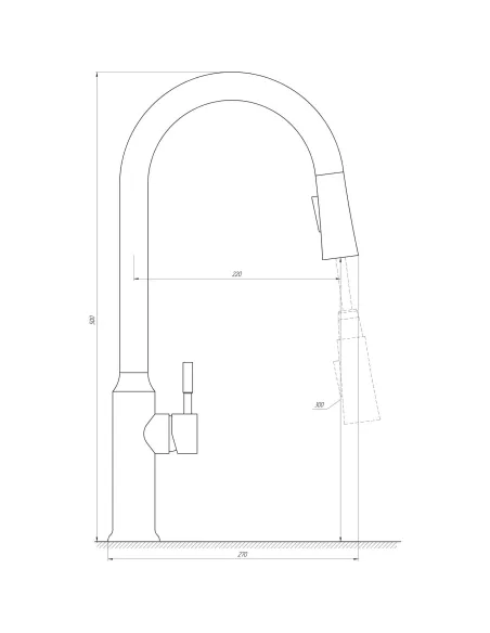 Смеситель для кухни с выдвижным изливом Globus Lux Alpen SBT1-2033-GP нержавеющая сталь, графит - 7
