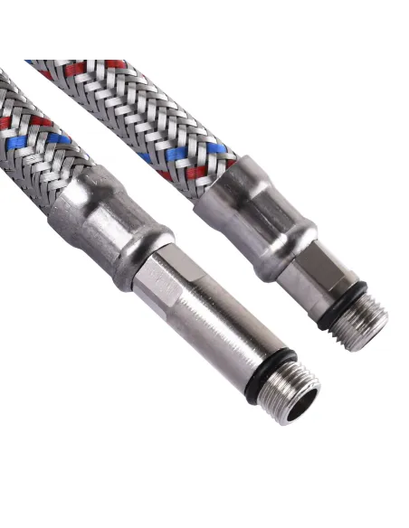 Шланг для підведення води Eco Fix EPDM М10 х 1/2 дюйми, нержавіюча сталь, 0,4 м (пара) - 1