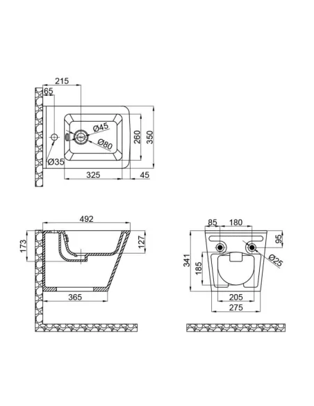 Біде підвісне Q-Tap Tern White QT1755052FW, 485x345x330 мм - 2 Біде підвісне Q-Tap Tern White QT1755052FW, 485x345x330 мм - 2