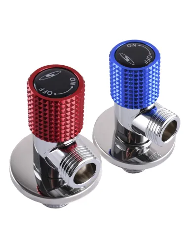 Приладовий кран кульовий Solomon Exclusive 9889 Red/Blue 1/2 х 1/2 дюйми, комплект 2 шт. - 5