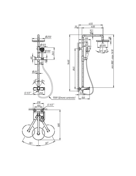 Душевая система с изливом Q-Тap Sloup QTSL51105OGC Chrome - 2